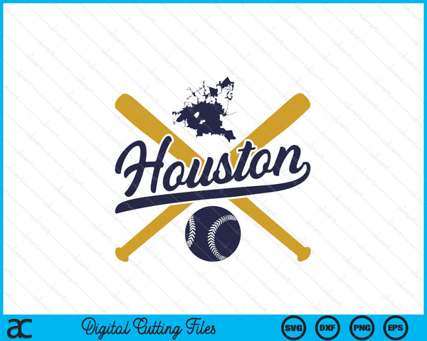 Houston Baseball Vintage Wisconsin Pride Love City SVG PNG Digital Cutting Files