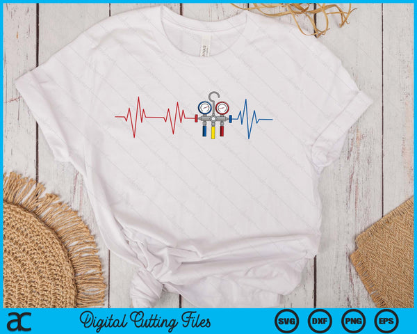 Hvac Technician Ekg Heartbeat Vintage Funny Hvac Tech SVG PNG Digital Printable Files