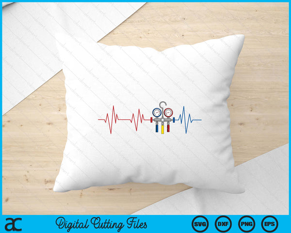 Hvac Technician Ekg Heartbeat Vintage Funny Hvac Tech SVG PNG Digital Printable Files