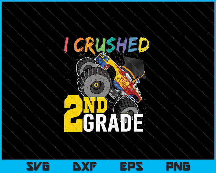 Aplasté la gorra de graduación de Monster Truck de 2º grado SVG PNG cortando archivos imprimibles Aplasté la gorra de graduación de Monster Truck de 2º grado SVG PNG cortando archivos imprimibles