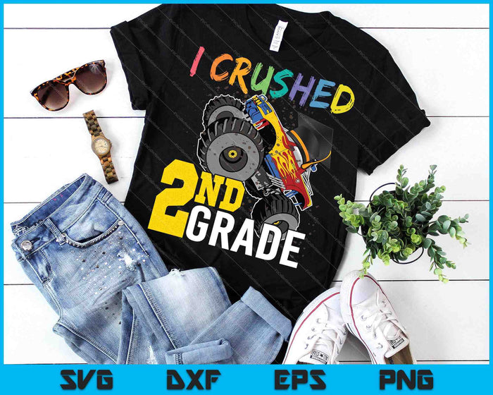 Aplasté la gorra de graduación de Monster Truck de 2º grado SVG PNG cortando archivos imprimibles Aplasté la gorra de graduación de Monster Truck de 2º grado SVG PNG cortando archivos imprimibles