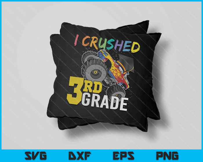 Ik verpletterde 3e klas Monster Truck afstuderen Cap SVG PNG snijden afdrukbare bestanden Ik verpletterde 3e klas Monster Truck afstuderen Cap SVG PNG snijden afdrukbare bestanden