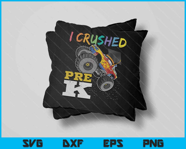 Ik verpletterde Pre-K Monster Truck afstuderen Cap SVG PNG snijden afdrukbare bestanden