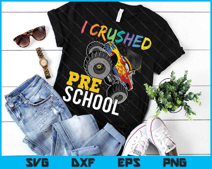 Aplasté la graduación de Monster Truck preescolar SVG PNG cortando archivos imprimibles Aplasté la graduación de Monster Truck preescolar SVG PNG cortando archivos imprimibles