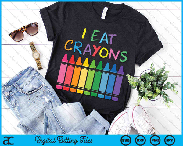 I Eat Crayons Artist Coloring Drawing Painting SVG PNG Digital Cutting Files