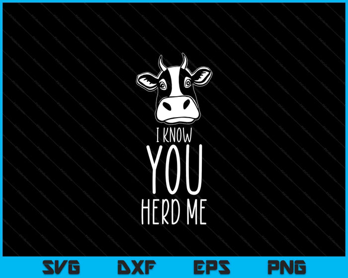 I Know You Herd Me Cow Pun Funny Animal Joke Teacher SVG PNG Digital Printable Files I Know You Herd Me Cow Pun Funny Animal Joke Teacher SVG PNG Digital Printable Files