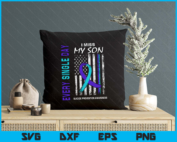 I Miss My Son Suicide Awareness Prevention American Flag SVG PNG Digital Printable Files