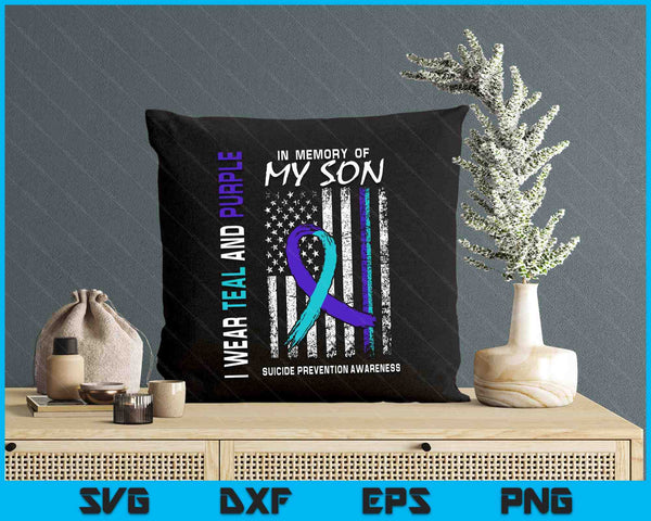 I Miss My Son Suicide Awareness Prevention American Flag SVG PNG Digital Printable Files