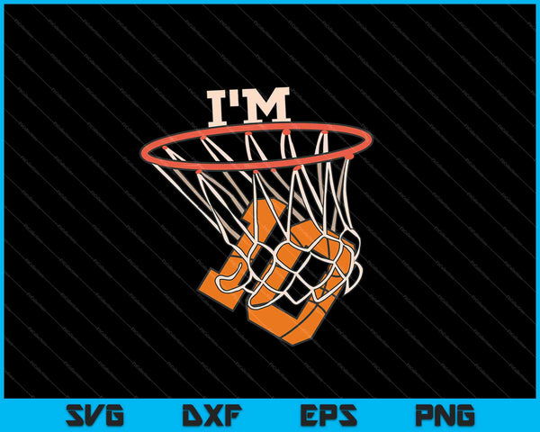 I'm 10 Basketball Theme Birthday Party Celebration SVG PNG Cutting Printable Files