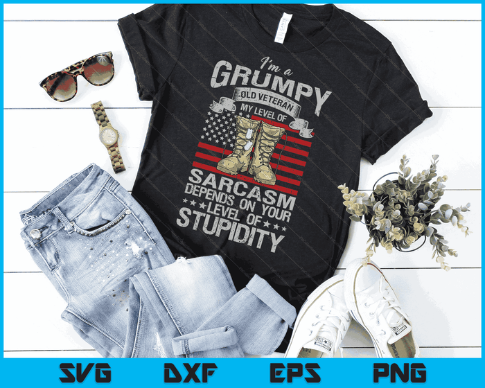 I'm A Grumpy Old Veteran Funny Army US Flag Grandpa SVG PNG Digital Printable Files I'm A Grumpy Old Veteran Funny Army US Flag Grandpa SVG PNG Digital Printable Files