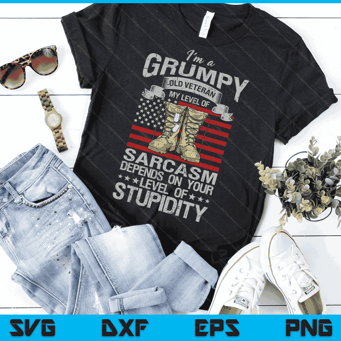 I'm A Grumpy Old Veteran Funny Army US Flag Grandpa SVG PNG Digital Printable Files I'm A Grumpy Old Veteran Funny Army US Flag Grandpa SVG PNG Digital Printable Files
