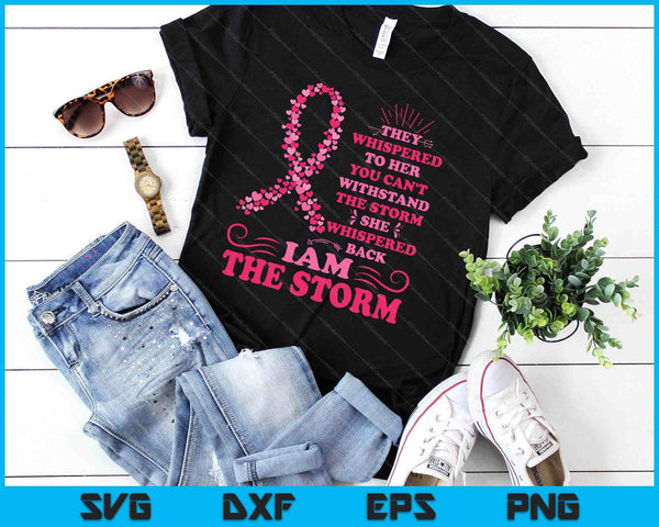 I'm The Storm Warrior Pink Ribbon Women Breast Cancer SVG PNG Digital Printable Files