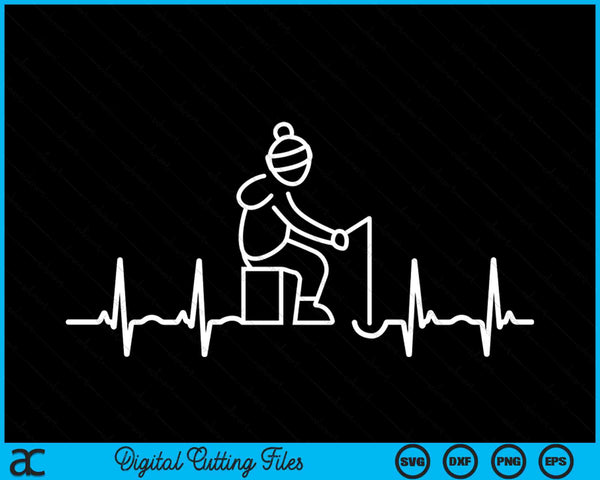 Ice Fishing Heartbeat SVG PNG Digital Cutting Files
