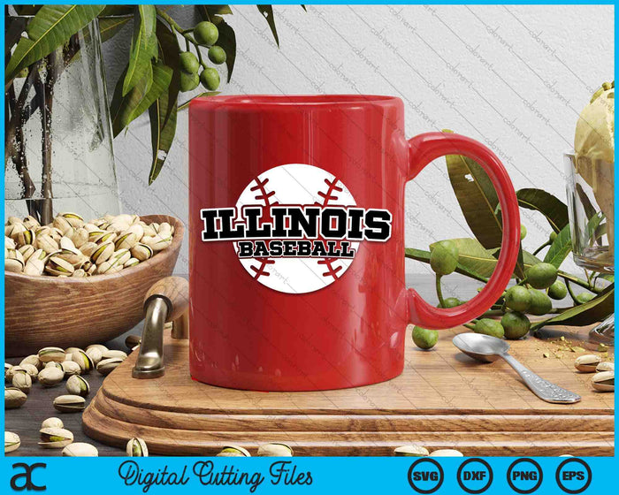 Illinois honkbal blok lettertype SVG PNG digitale snijbestanden Illinois honkbal blok lettertype SVG PNG digitale snijbestanden