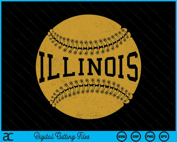 Illinois Baseball Fan SVG PNG Digital Cutting Files