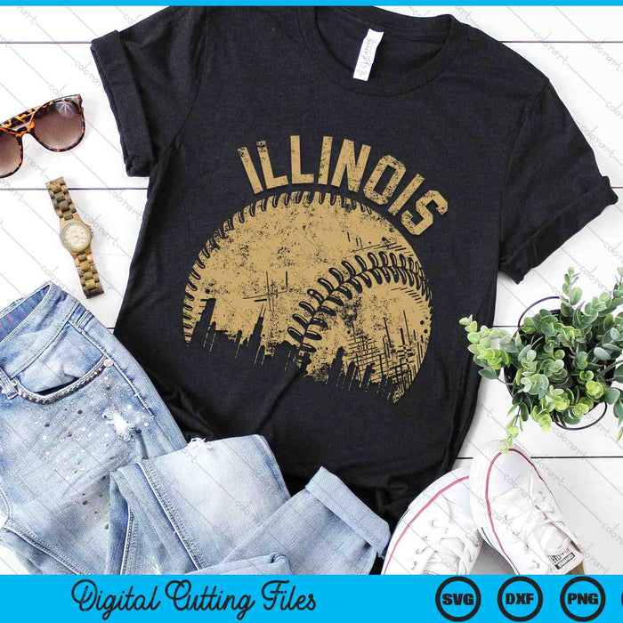 Illinois Baseball Skyline Player Coach Fan SVG PNG Digital Printable Files Illinois Baseball Skyline Player Coach Fan SVG PNG Digital Printable Files
