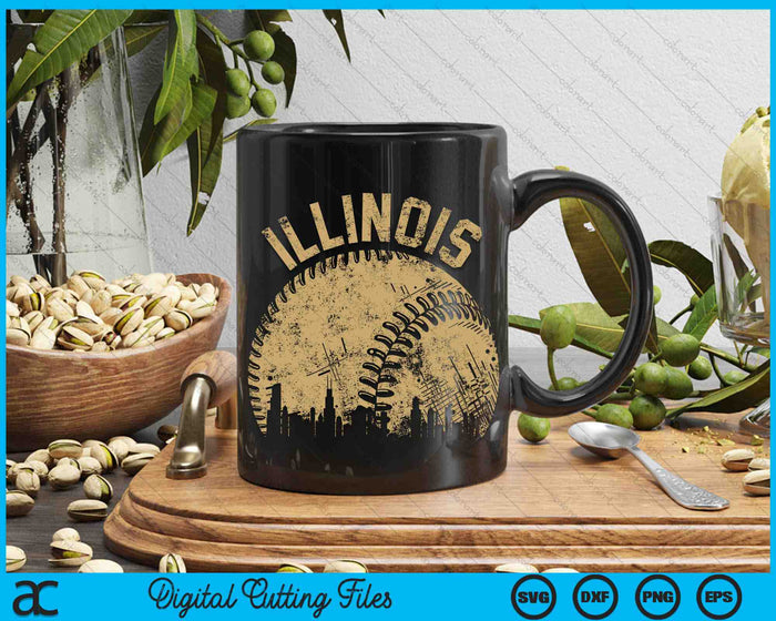 Illinois Baseball Skyline Player Coach Fan SVG PNG Digital Printable Files Illinois Baseball Skyline Player Coach Fan SVG PNG Digital Printable Files