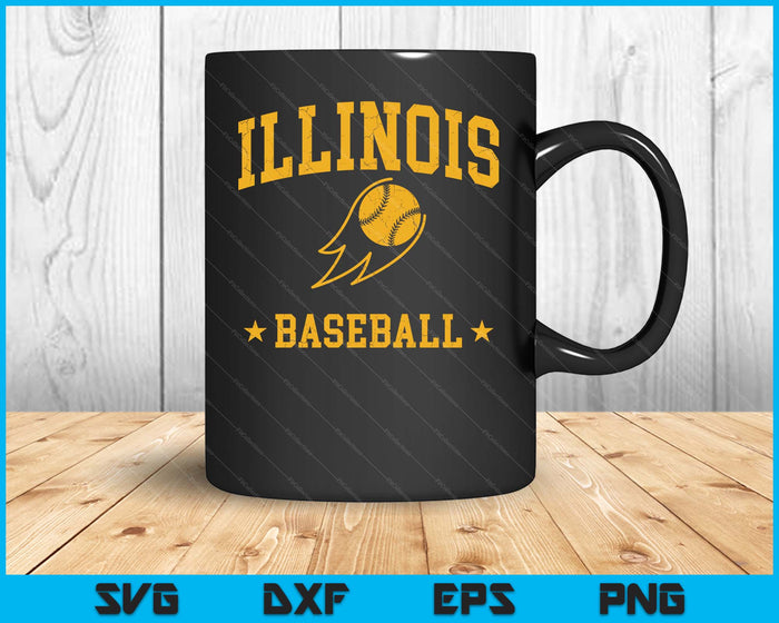 Illinois Baseball Vintage Gameday Retro Baseball Lover SVG PNG Digital Printable Files Illinois Baseball Vintage Gameday Retro Baseball Lover SVG PNG Digital Printable Files