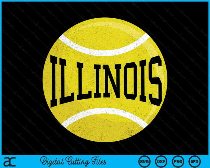 Illinois  Tennis Fan SVG PNG Digital Cutting Files Illinois  Tennis Fan SVG PNG Digital Cutting Files