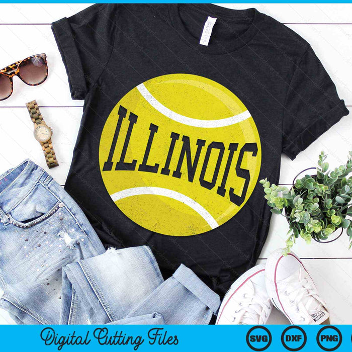 Illinois  Tennis Fan SVG PNG Digital Cutting Files Illinois  Tennis Fan SVG PNG Digital Cutting Files