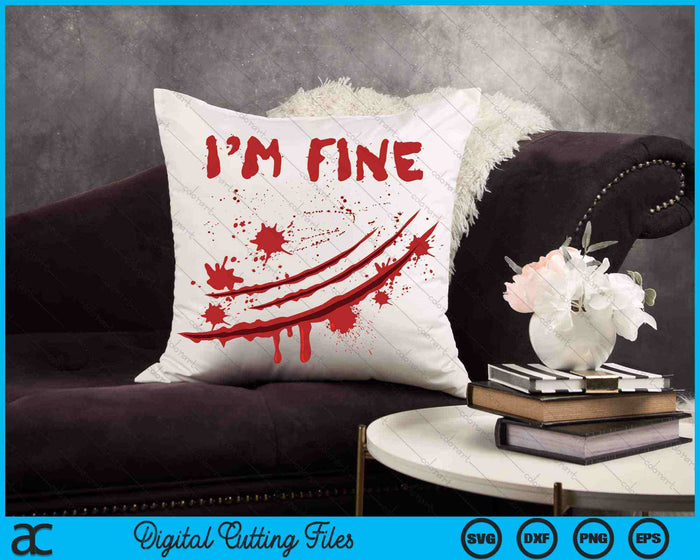 Estoy bien Halloween Blood Splatter SVG PNG Archivos de corte digital  Estoy bien Halloween Blood Splatter SVG PNG Archivos de corte digital