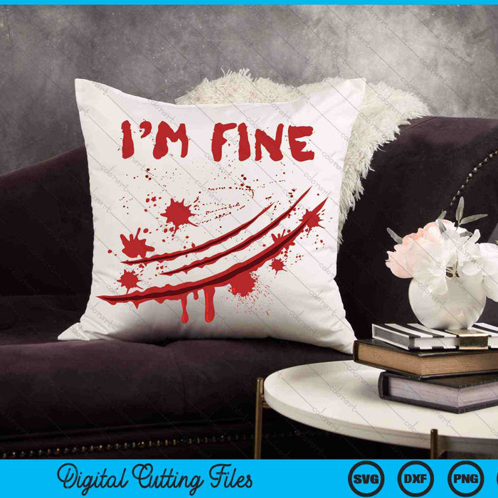 Estoy bien Halloween Blood Splatter SVG PNG Archivos de corte digital  Estoy bien Halloween Blood Splatter SVG PNG Archivos de corte digital