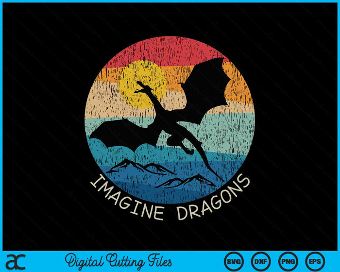Imagine Magical and Mythical Fantasy Dragons SVG PNG Digital Cutting Files