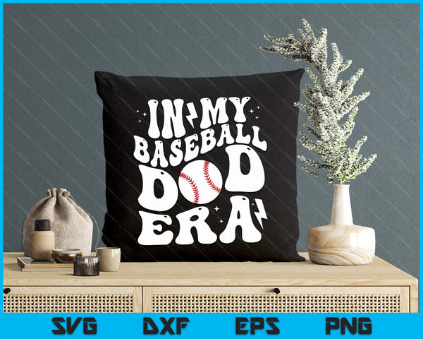 In My Baseball Dad Era Cute Groovy Baseball SVG PNG Digital Printable Files