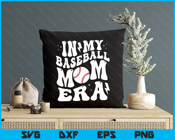 In My Baseball Mom Era Cute Groovy Baseball SVG PNG Digital Printable Files
