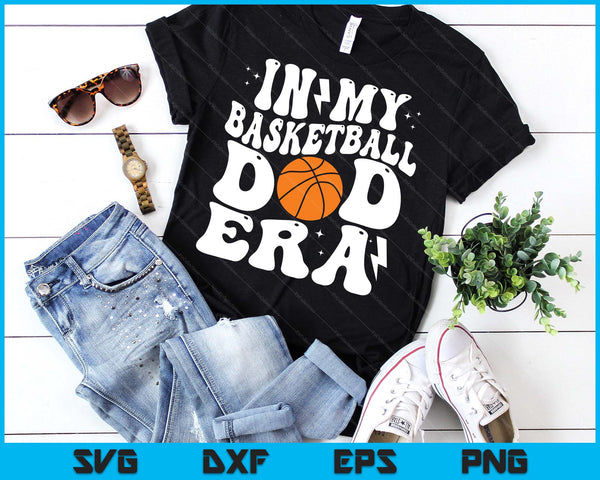 In My Basketball Dad Era Cute Groovy Basketball SVG PNG Digital Printable Files