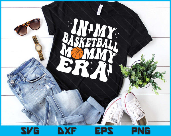 In My Basketball Mommy Era Cute Groovy Basketball SVG PNG Digital Printable Files
