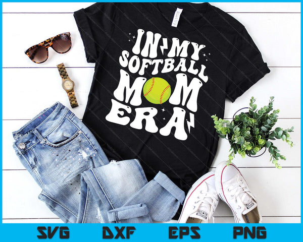 In My Softball Mom Era Cute Groovy Softball SVG PNG Digital Printable Files