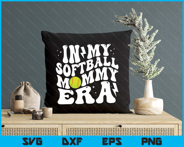 In My Softball Mommy Era Cute Groovy Softball SVG PNG Digital Printable Files