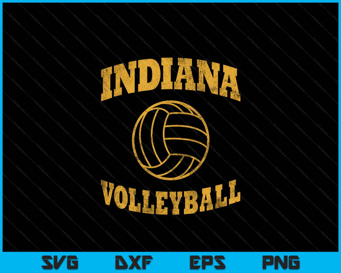 Indiana Volleyball Classic Vintage Distressed SVG PNG Digital Cutting Files Indiana Volleyball Classic Vintage Distressed SVG PNG Digital Cutting Files
