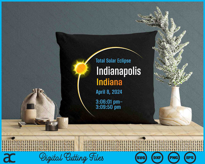 Indianapolis Indiana IN Total Solar Eclipse 2024 SVG PNG Digital Printable Files