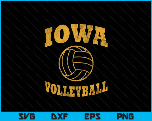 Iowa Volleyball Classic Vintage Distressed SVG PNG Digital Cutting Files