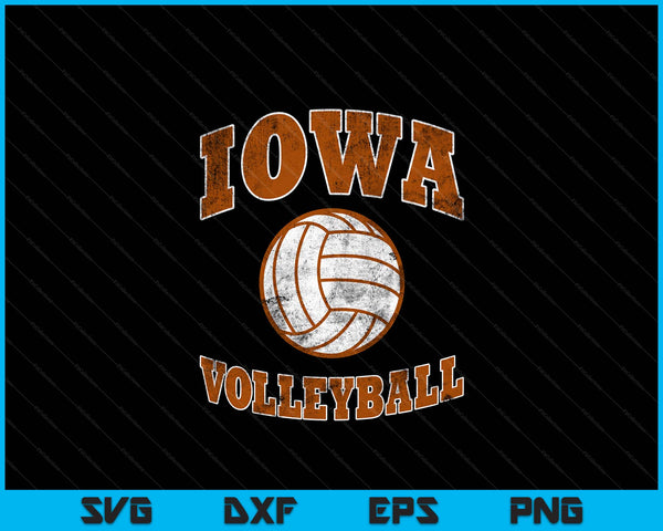 Iowa Volleyball Vintage Distressed SVG PNG Digital Cutting Files