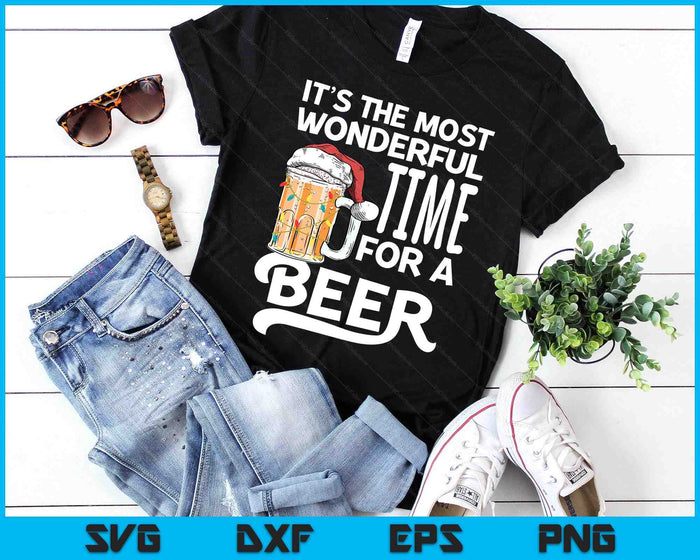 It's The Most Wonderful Time For A Beer Christmas Santa Hat SVG PNG Digital Printable Files It's The Most Wonderful Time For A Beer Christmas Santa Hat SVG PNG Digital Printable Files