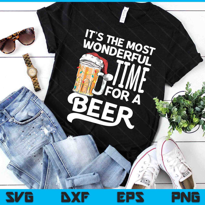It's The Most Wonderful Time For A Beer Christmas Santa Hat SVG PNG Digital Printable Files It's The Most Wonderful Time For A Beer Christmas Santa Hat SVG PNG Digital Printable Files
