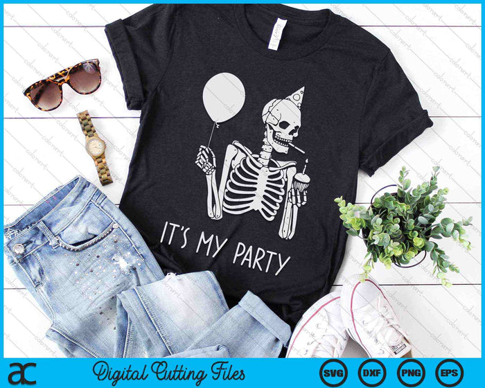 Its My Party Lazy Halloween Costume Skeleton Skull SVG PNG Digital Cutting Files Its My Party Lazy Halloween Costume Skeleton Skull SVG PNG Digital Cutting Files