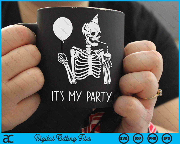 Its My Party Lazy Halloween Costume Skeleton Skull SVG PNG Digital Cutting Files Its My Party Lazy Halloween Costume Skeleton Skull SVG PNG Digital Cutting Files