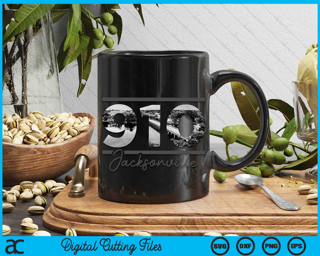 Jacksonville 910 Area Code Skyline North Carolina Vintage SVG Files ...