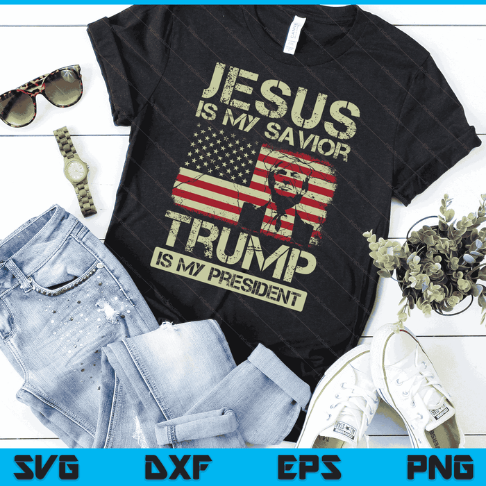 Jezus is mijn Heiland Trump is mijn president Trump 2024 USA vlag SVG PNG digitale snijbestanden Jezus is mijn Heiland Trump is mijn president Trump 2024 USA vlag SVG PNG digitale snijbestanden