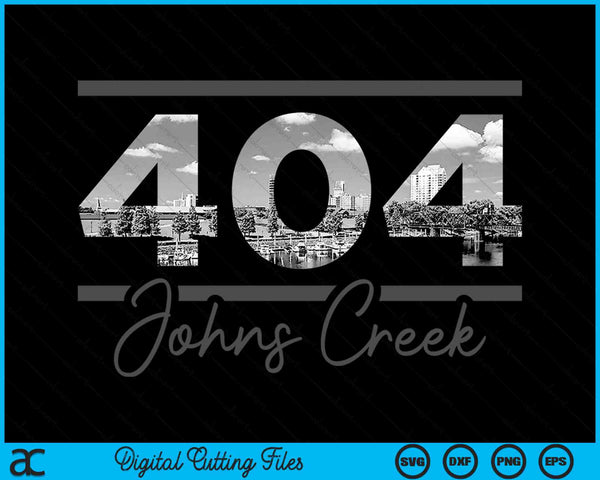 Johns Creek 404 Area Code Skyline Georgia Vintage SVG PNG Digital Cutting Files