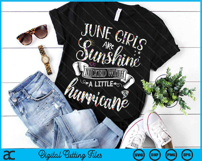 June Girls Are Sunshine Mixed Little Hurricane Floral SVG PNG Archivos de corte digital June Girls Are Sunshine Mixed Little Hurricane Floral SVG PNG Archivos de corte digital