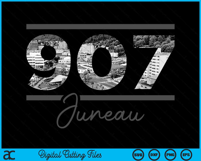 Juneau 907 Area Code Skyline Alaska Vintage SVG PNG Digital Cutting Files Juneau 907 Area Code Skyline Alaska Vintage SVG PNG Digital Cutting Files