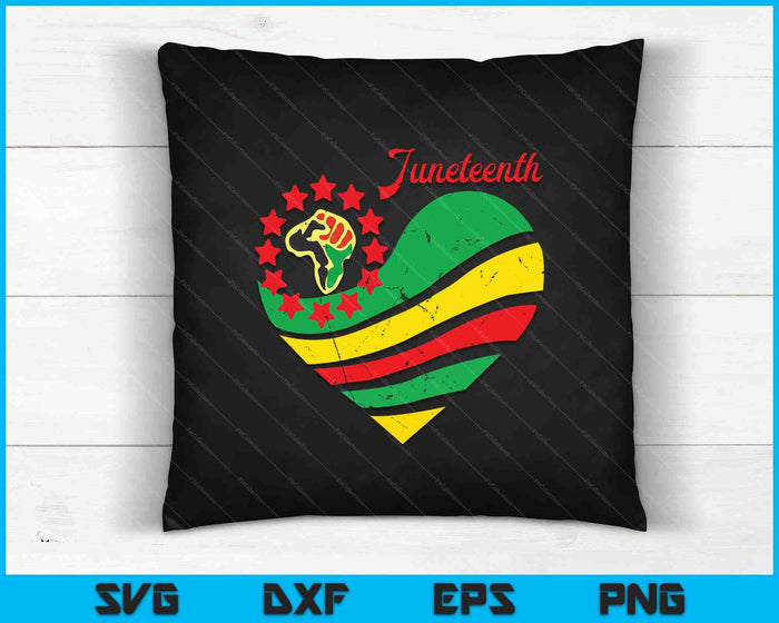 Juneteenth Heart SVG PNG Digital Cutting File Juneteenth Heart SVG PNG Digital Cutting File