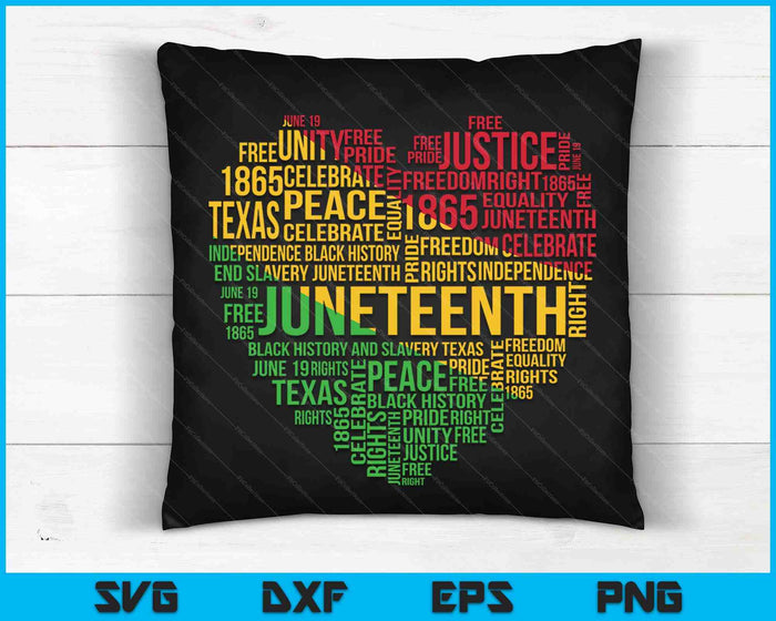 Juneteenth Heart Black History Afro American African Freedom SVG PNG Digital Printable Files