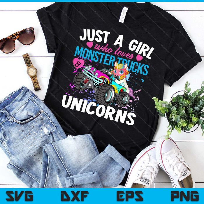 Just A Girl Who Loves Monster Trucks And Unicorns Girls Gift SVG PNG Digital Printable Files Just A Girl Who Loves Monster Trucks And Unicorns Girls Gift SVG PNG Digital Printable Files