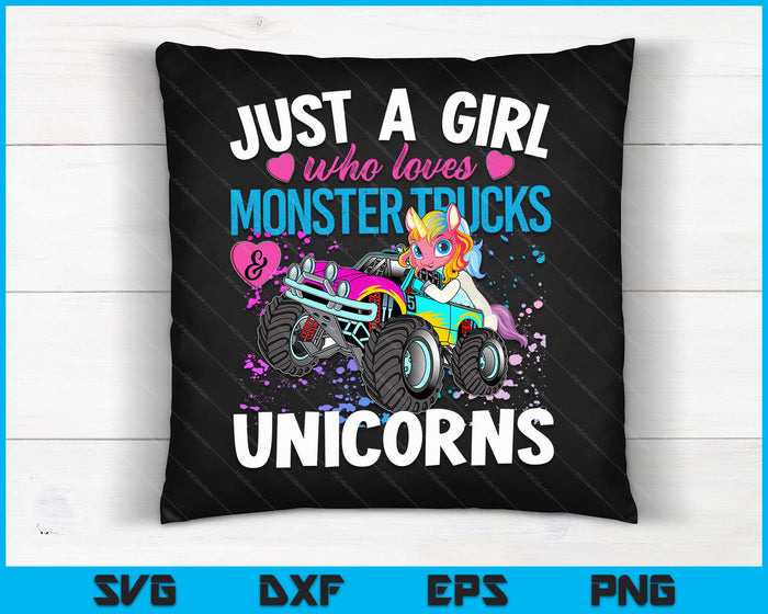 Just A Girl Who Loves Monster Trucks And Unicorns Girls Gift SVG PNG Digital Printable Files Just A Girl Who Loves Monster Trucks And Unicorns Girls Gift SVG PNG Digital Printable Files